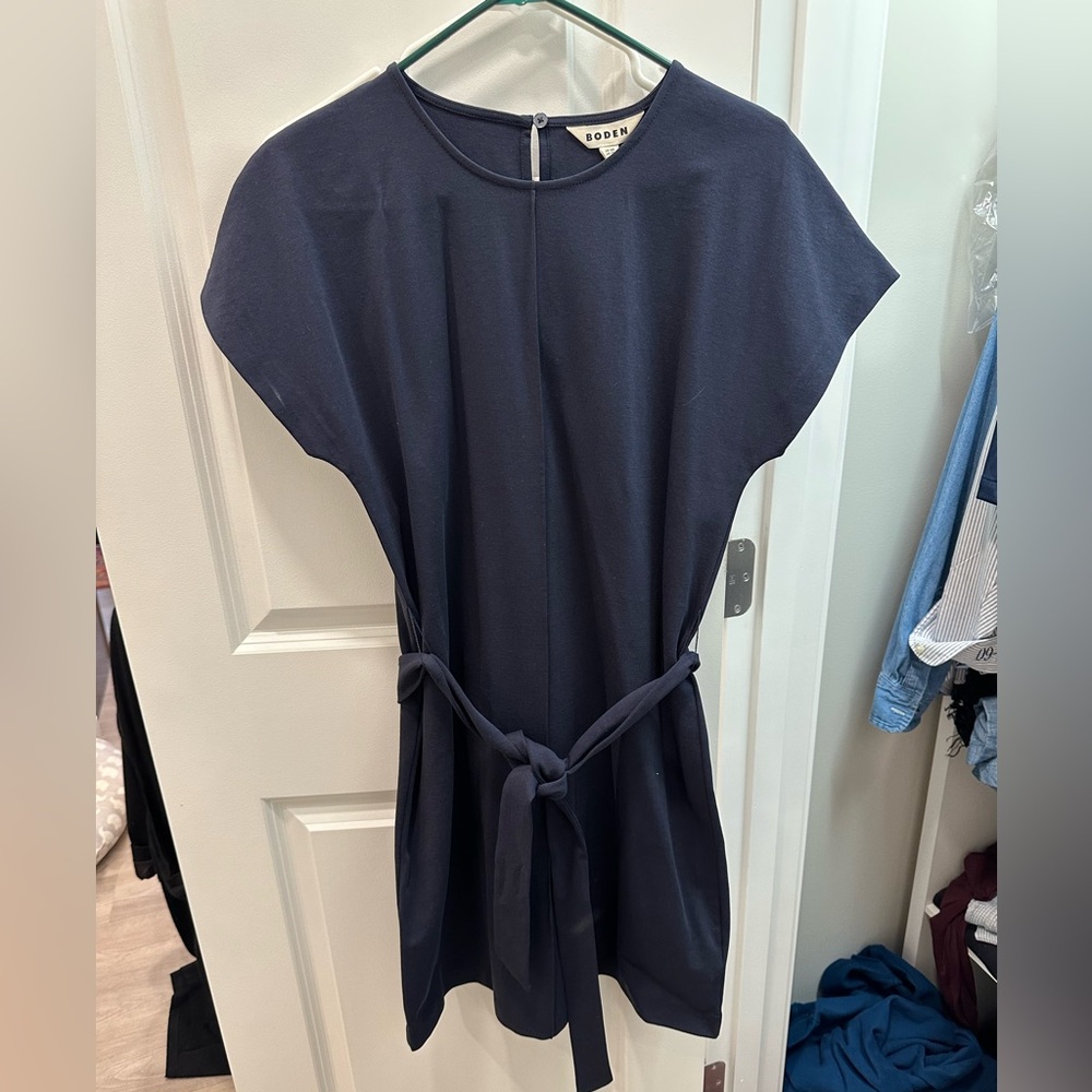 NWT Boden Dark Blue Dress with Belt